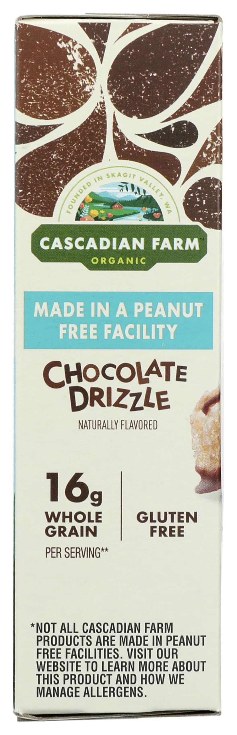 Cascadian Farm, Bar Peanut Free Facility Chocolate Drizzle Organic 5 Count, 6 Ounce
