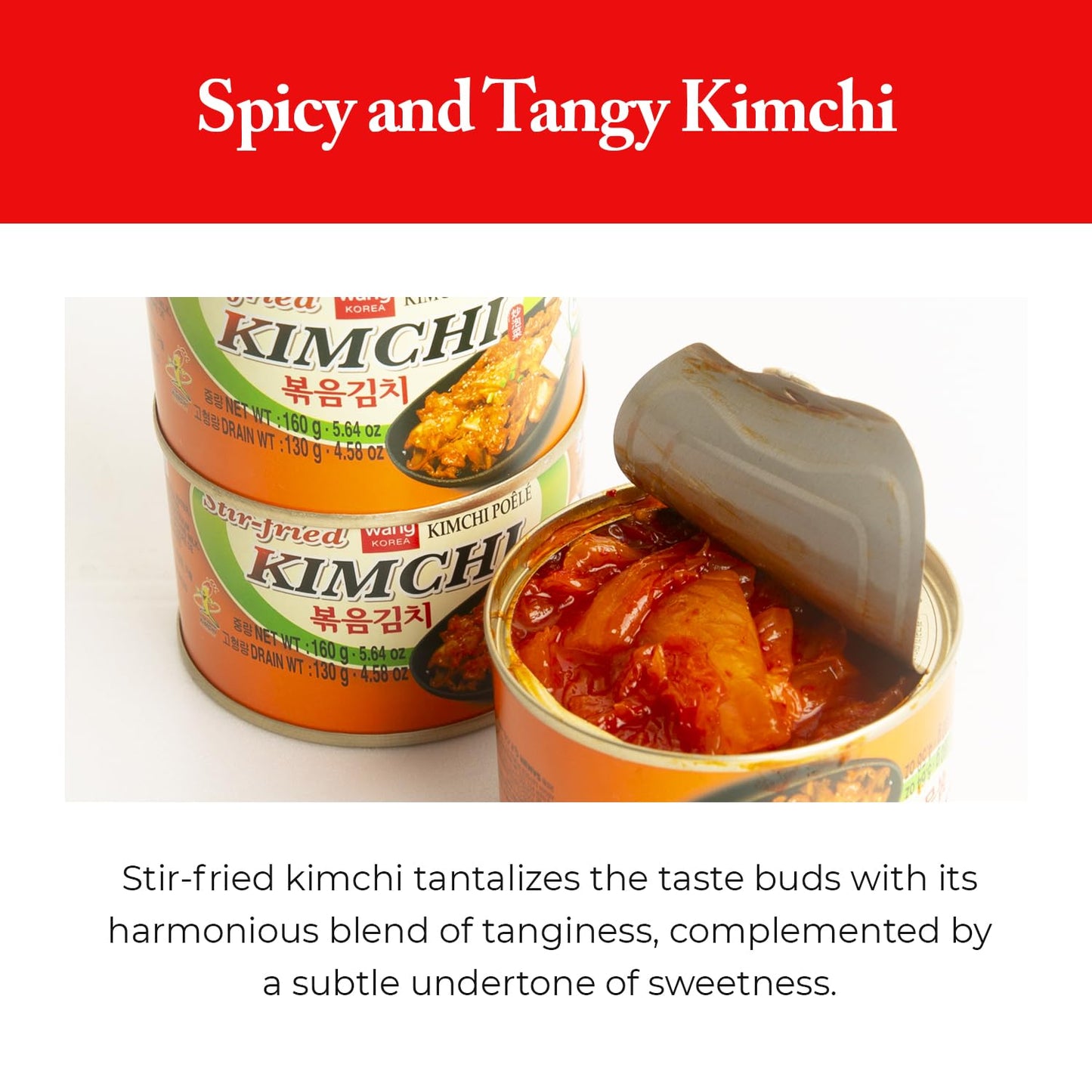 Wang Korean Canned Stir-Fried Kimchi, 5.64 Ounce, Pack Of 3