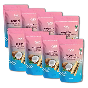 Original Coconut Crispy Rollers (2.8 Oz Bags) Ava Organics - Gluten Free, Non-Gmo, Kosher, Vegetarian & Certified Paleo Lightly