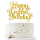 Dill-Dall Happy Golden Birthday Cake Topper, Men Women Golden Birthday Party Decor, 21St 25Th 30Th 40Th 50Th 60Th Birthday Party