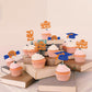 Ephlyn Graduation Cupcake Toppers 36Pcs Glitter Class of 2025 Orange Blue Paper Decorations