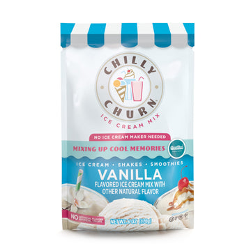 Chilly Churn Vanilla Flavored Ice Cream, Shakes, Smoothies Mix By Frostline Brand, Use with Ice Cream Machine, Countertop Creame