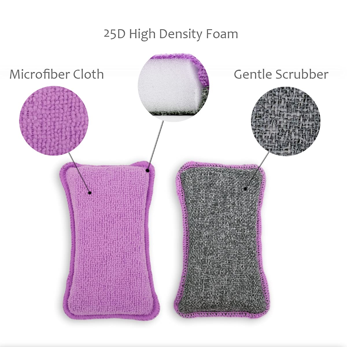 Upstar Cleaning Sponges For Kitchen, Non-Scratch Microfiber Scrub Sponges For Dishes, Bathroom And Multi-Pupose, Size L Pack Of