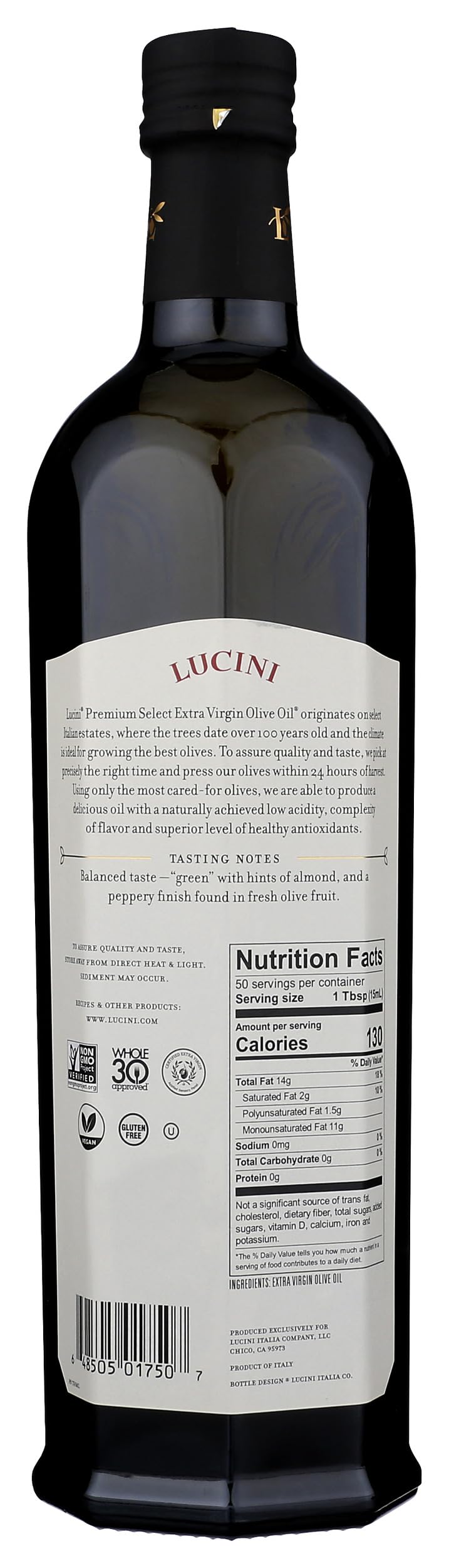 Lucini Premium Select Extra Virgin Olive Oil, 25.4 Fl Oz, Pack of 1