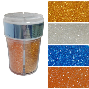 EPHVODI Sanding Sugar Edible Orange Blue Gold and White Sprinkles Coarse Sugar Crystals for Cake Decorating, Cupcakes Toppers, B