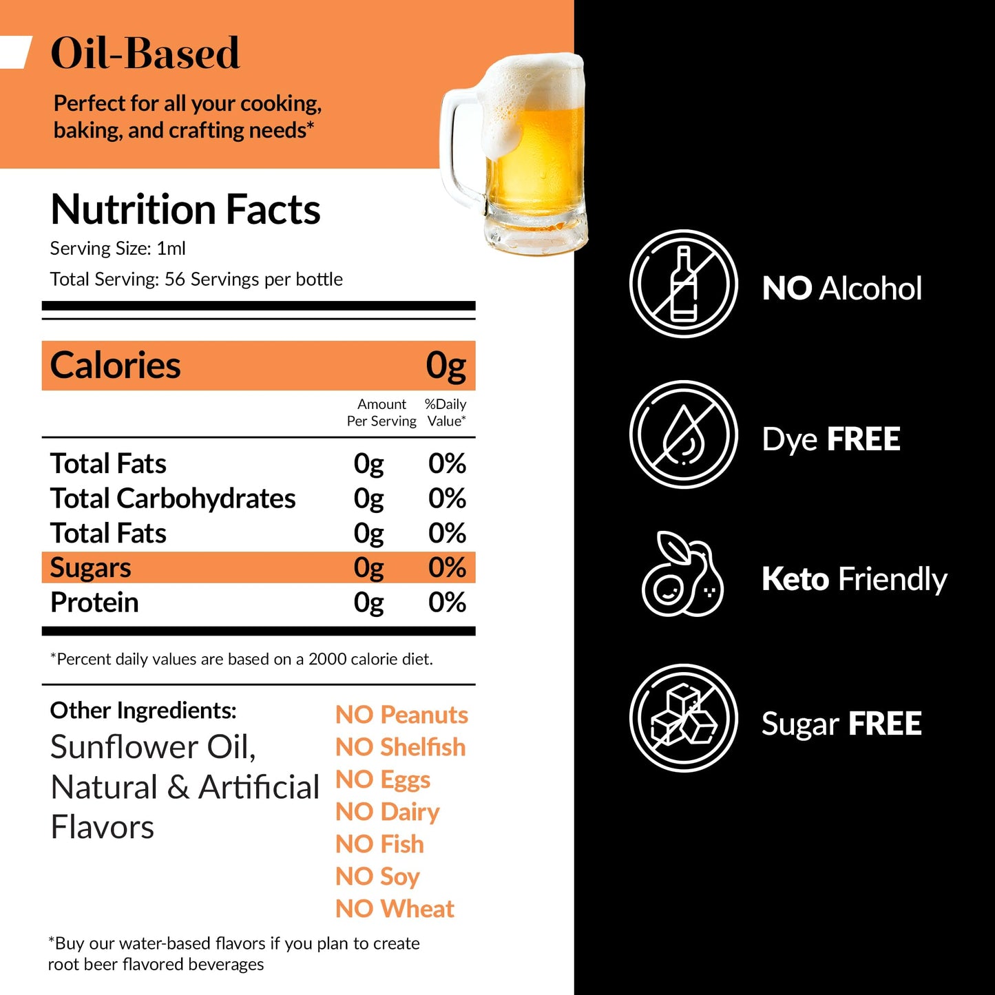 Dolce Flav Root malt-inspired Extract - Oil-Soluble, Sugar-Free Flavoring for Baking & Desserts - 8 Oz.