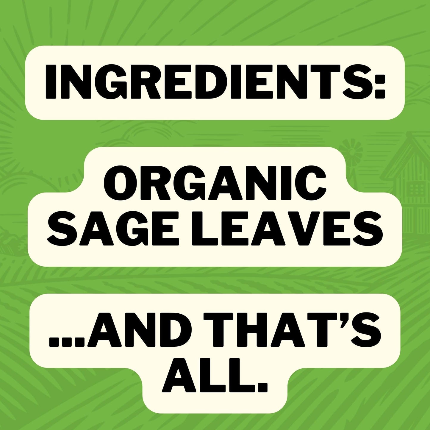 Freshjax Premium Organic Spices (Certified Organic Sage - Large Bottle 1.8 Oz) - Gluten-Free, Kosher