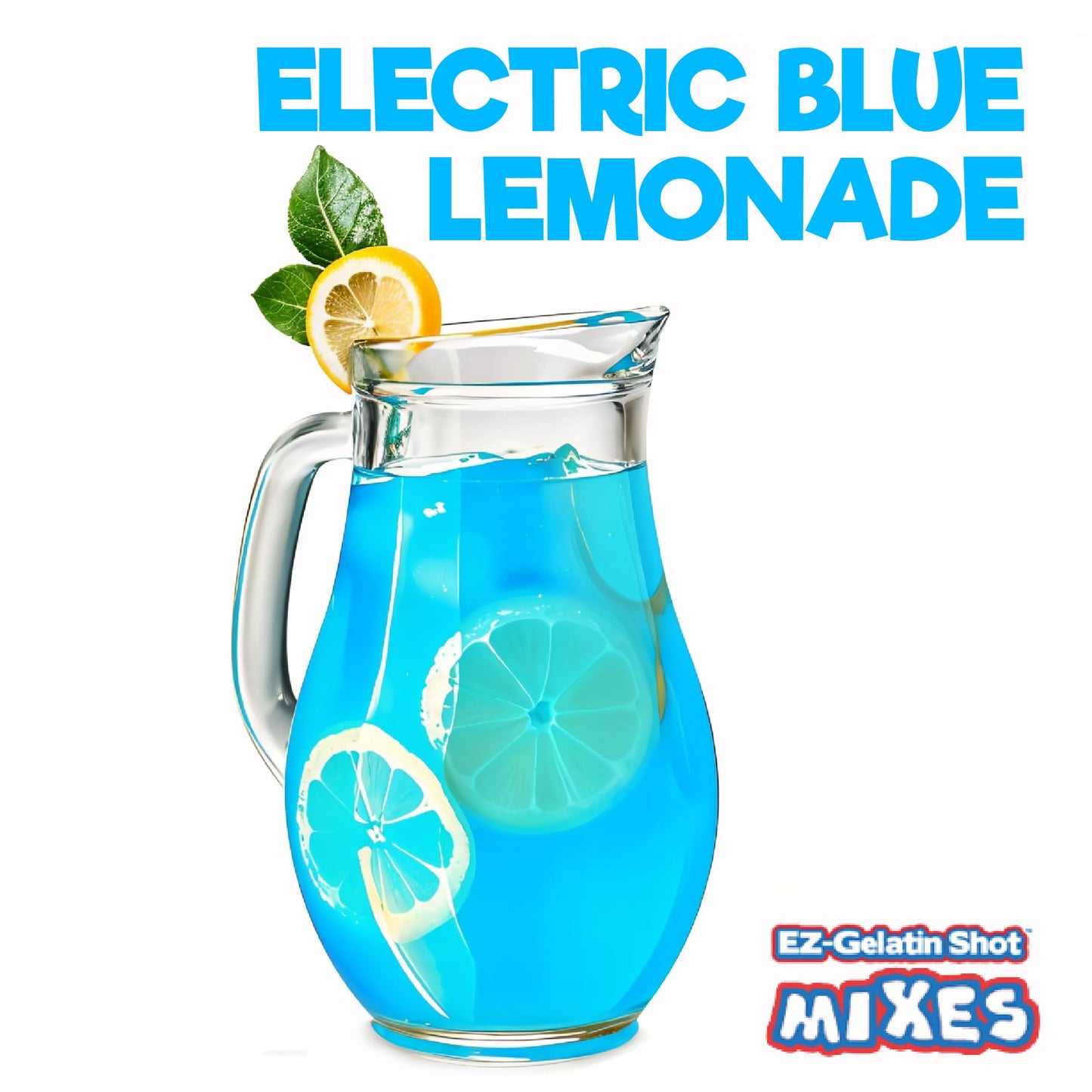 EZ-SQUEEZE Electric Blue Lemonade Jello Shot Mix - Gluten-Free Gelatin Powder - 6.78 oz Pack