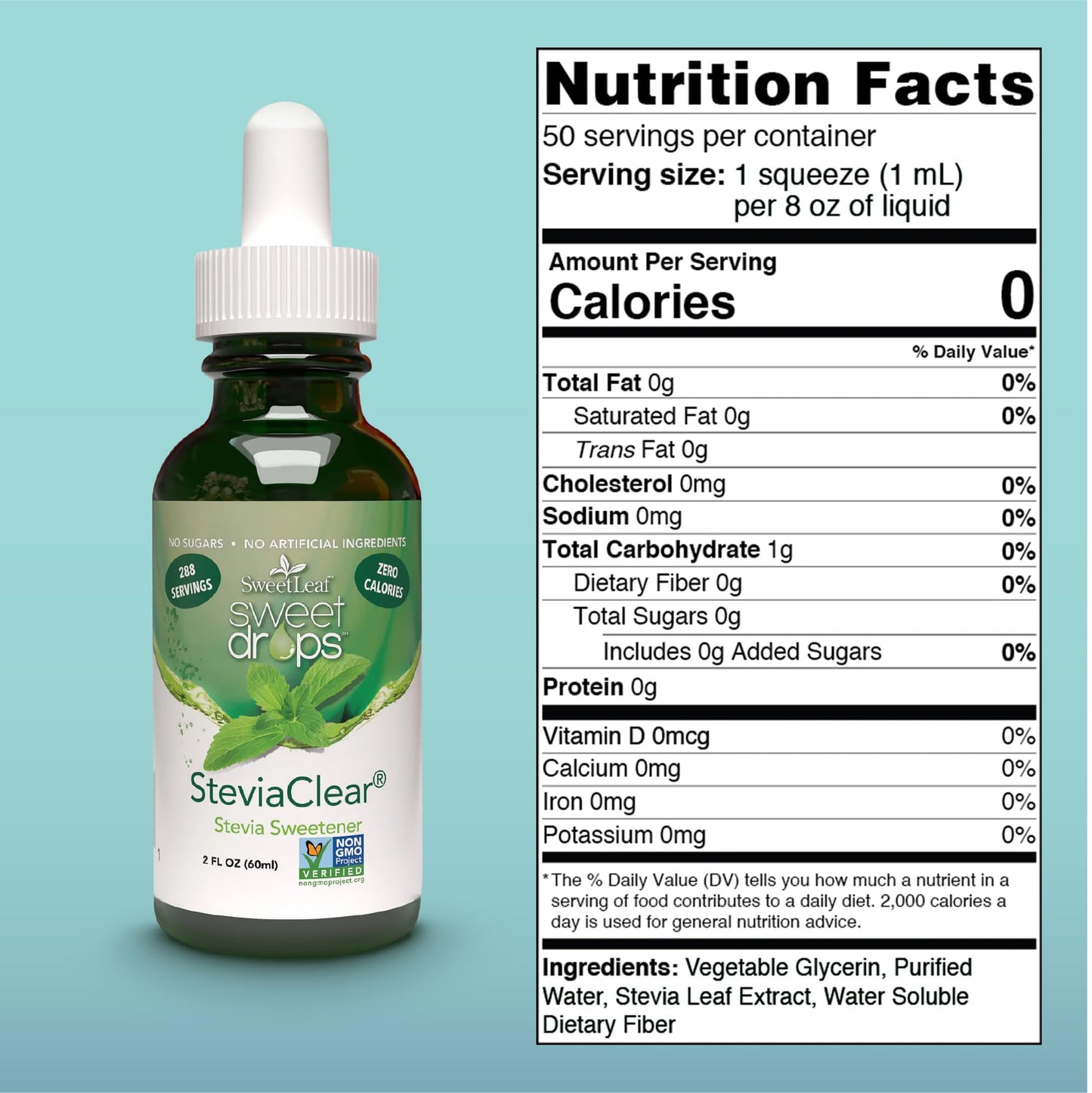 SweetLeaf Flavored Stevia Liquid Sweetener, Organic, Zero Calorie, Gluten Free, 2 Fl Oz (Pack of 1)