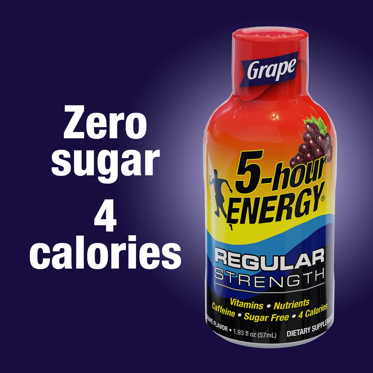 5-hour ENERGY Shot, Regular Strength, Berry Flavor, 1.93 oz, Pack of 48