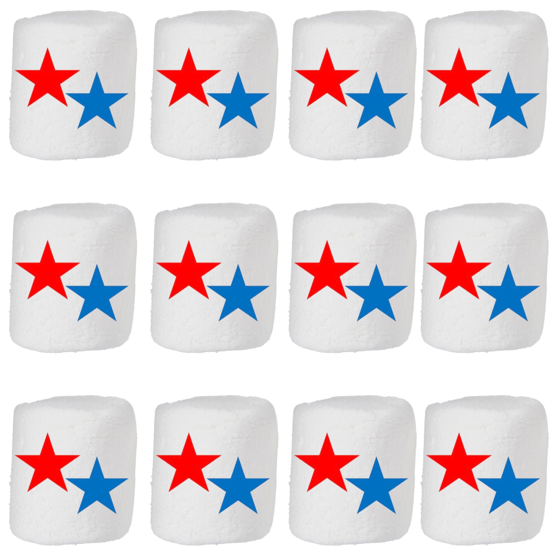 Candy With A Twist - Patriotic Stars - Individually Wrapped 2 inch Round Jumbo Marshmallows - Vanilla - Perfect for Hot Chocolat