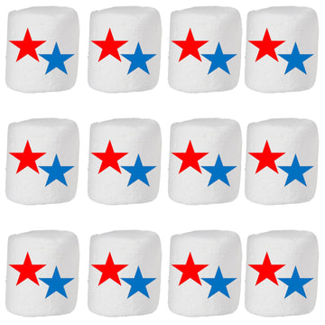 Candy With A Twist - Patriotic Stars - Individually Wrapped 2 inch Round Jumbo Marshmallows - Vanilla - Perfect for Hot Chocolat
