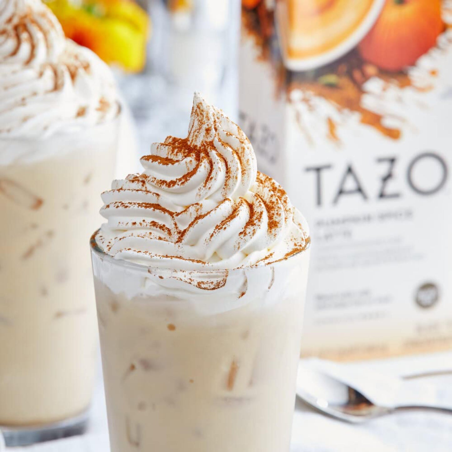 Tazo Pumpkin Spice Latte Black Tea Concentrate, 32 Oz (Pack Of 2) With Coasters