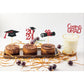 Moitkptt Graduation Cupcake Toppers, 24Pcs Red Cardboard Picks for Class of 2025 Decorations, Model FHDUT0002