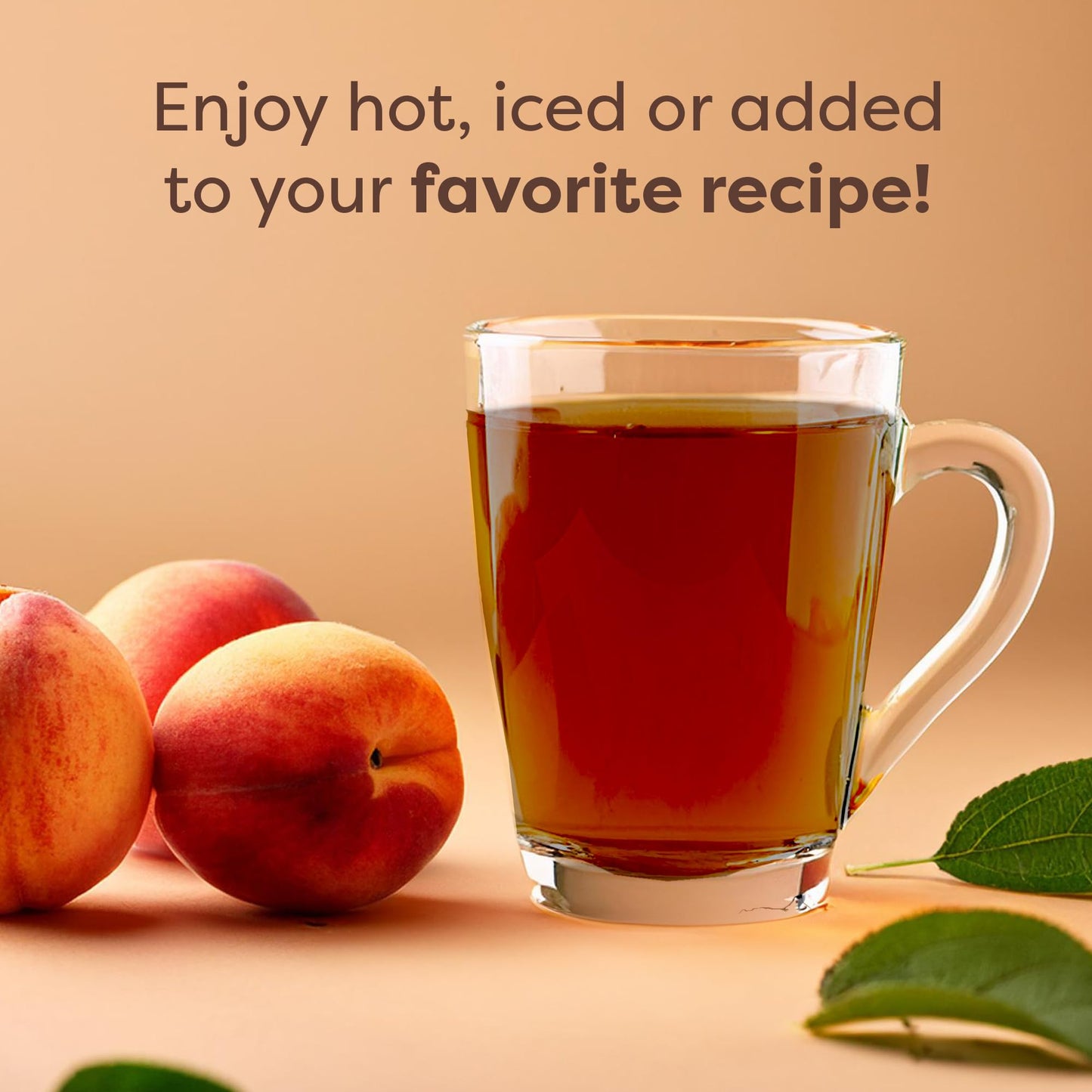 Waka Instant Black Tea Mix, Peach Flavored - 100% Tea Leaves, No Additives, Unsweetened Tea Powder In Bulk Pouch - Easy Quick Ho