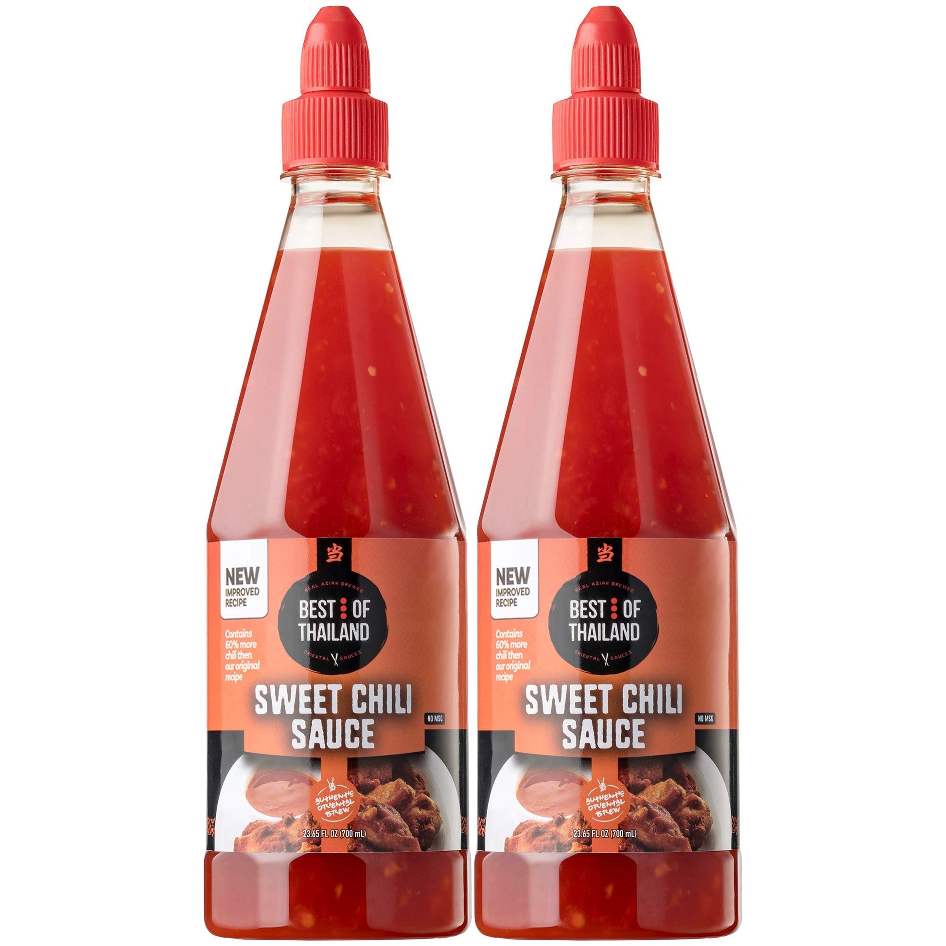 Best Of Thailand Sweet Chili Sauce | 2 Bottles Of 23.65Oz Real Authentic Asian-Brewed Thai Marinade, Dipping Sauce & Glaze For S