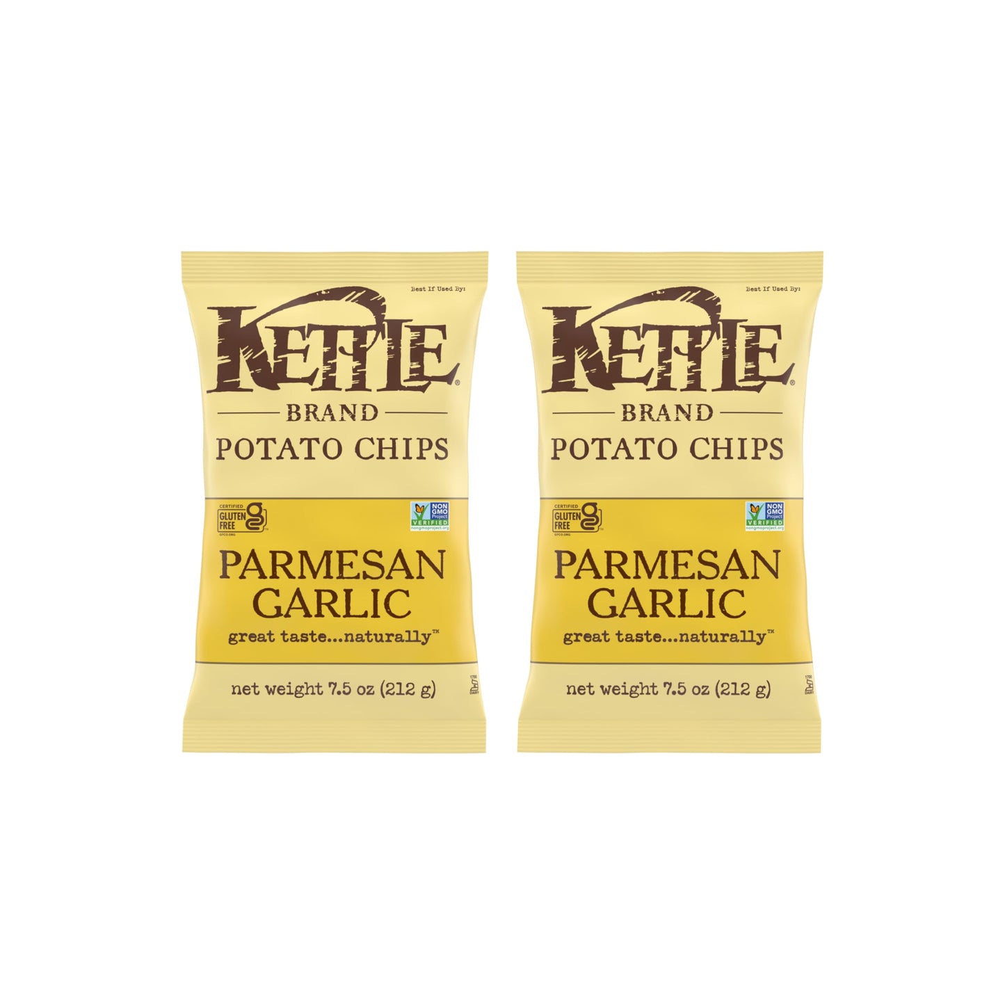 Kettle Brand Potato Chips Parmesan Garlic Kettle Chips, 7.5 Oz (Pack of 2)