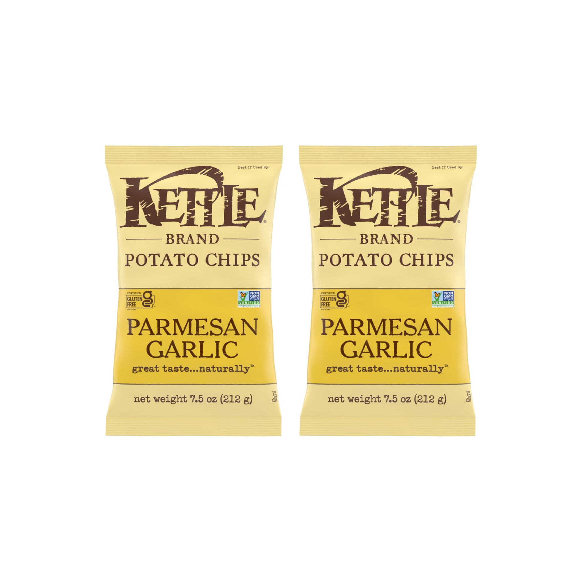 Kettle Brand Potato Chips Parmesan Garlic Kettle Chips, 7.5 Oz (Pack of 2)