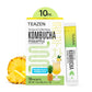 Teazen Pineapple Kombucha Tea, Hydration Drink Mix, Sugar Free, Live Probiotics & Prebiotics, 10 Sticks, 1.76Oz