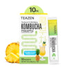 Teazen Pineapple Kombucha Tea, Hydration Drink Mix, Sugar Free, Live Probiotics & Prebiotics, 10 Sticks, 1.76Oz