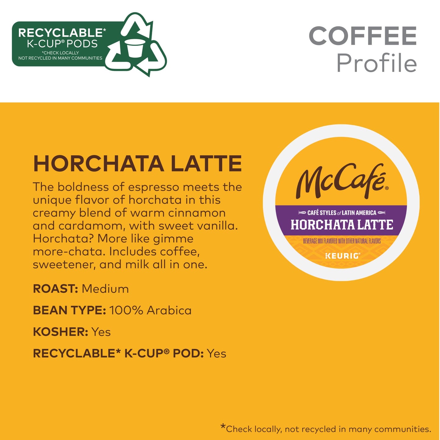 Mccafe Cafe Styles Of Latin America Horchata Latte, Keurig Single Serve K-Cup Coffee Pods, 20 Count (Pack Of 1)