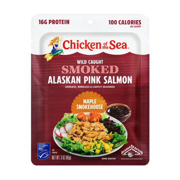 Chicken of the Sea Smoked Alaskan Pink Salmon, Wild Caught, 3 oz. Packets, Box of 12