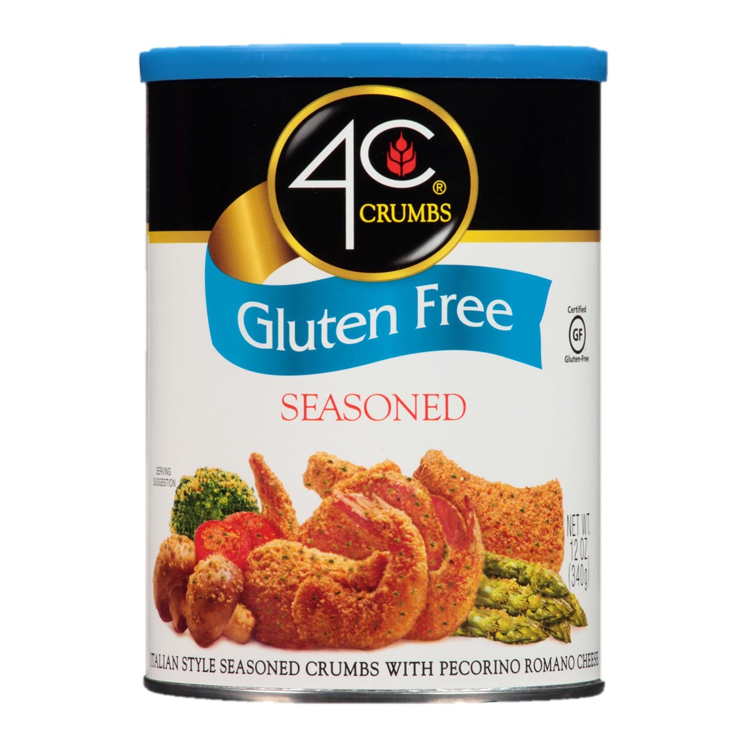 4C Gluten Free Bread Crumbs, Seasoned, 12 Ounce - Flavorful & Crunchy, Perfect for Cooking & Baking, Value Pack