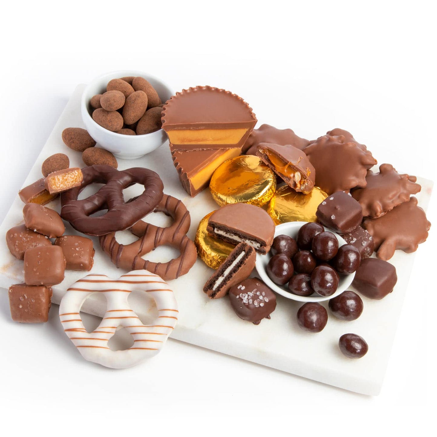 Blue Bow Gourmet Artisanal Chocolate Assortment Gift Tin - Full Size, Ideal for Birthdays, Thank You, and Holiday Gifts
