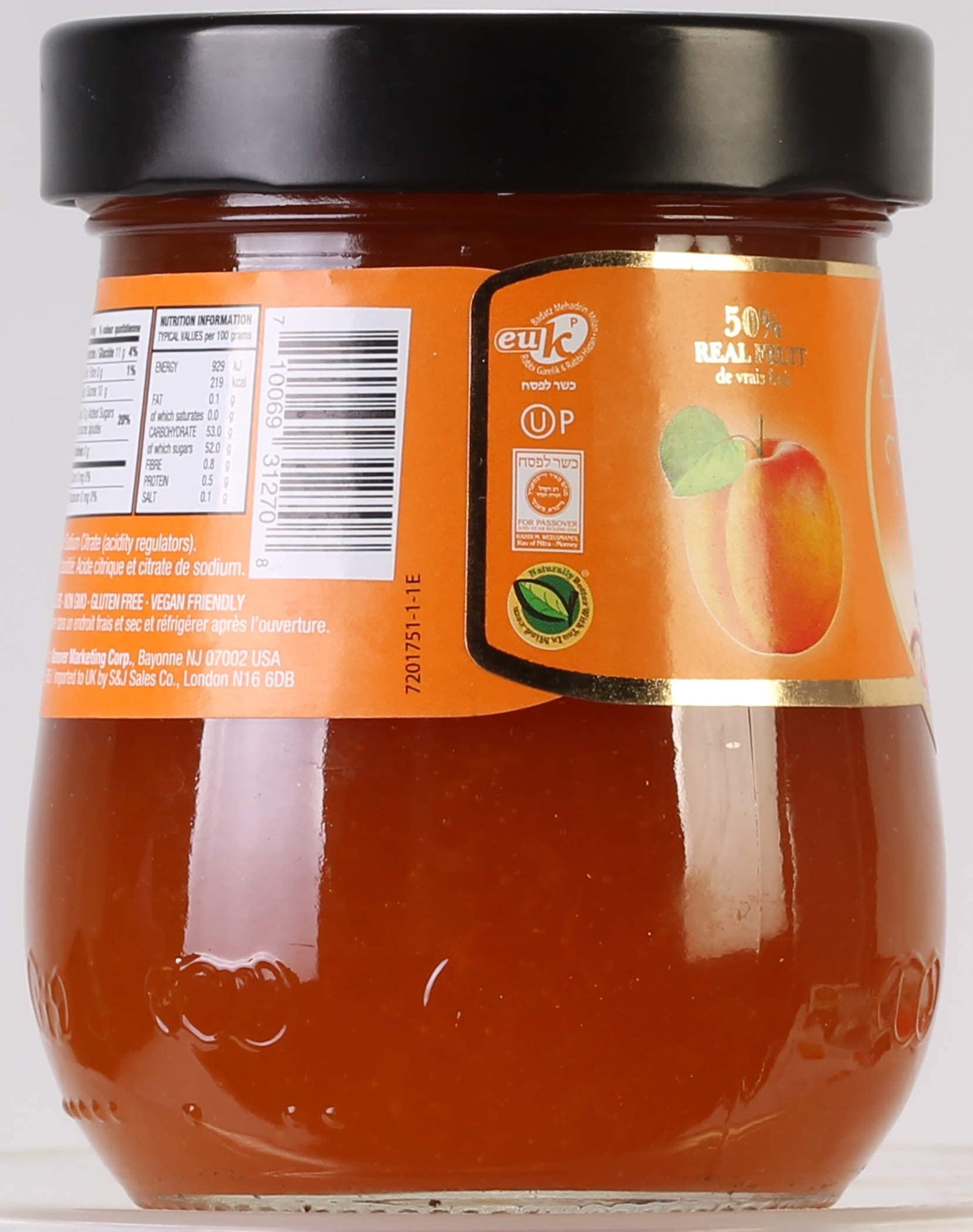 Tuscanini Premium Italian Apricot Preserves, 11.64 Oz Jar (3 Pack) 50% Real Fruit | Spreadable Fruit Jam | No High Fructose Corn