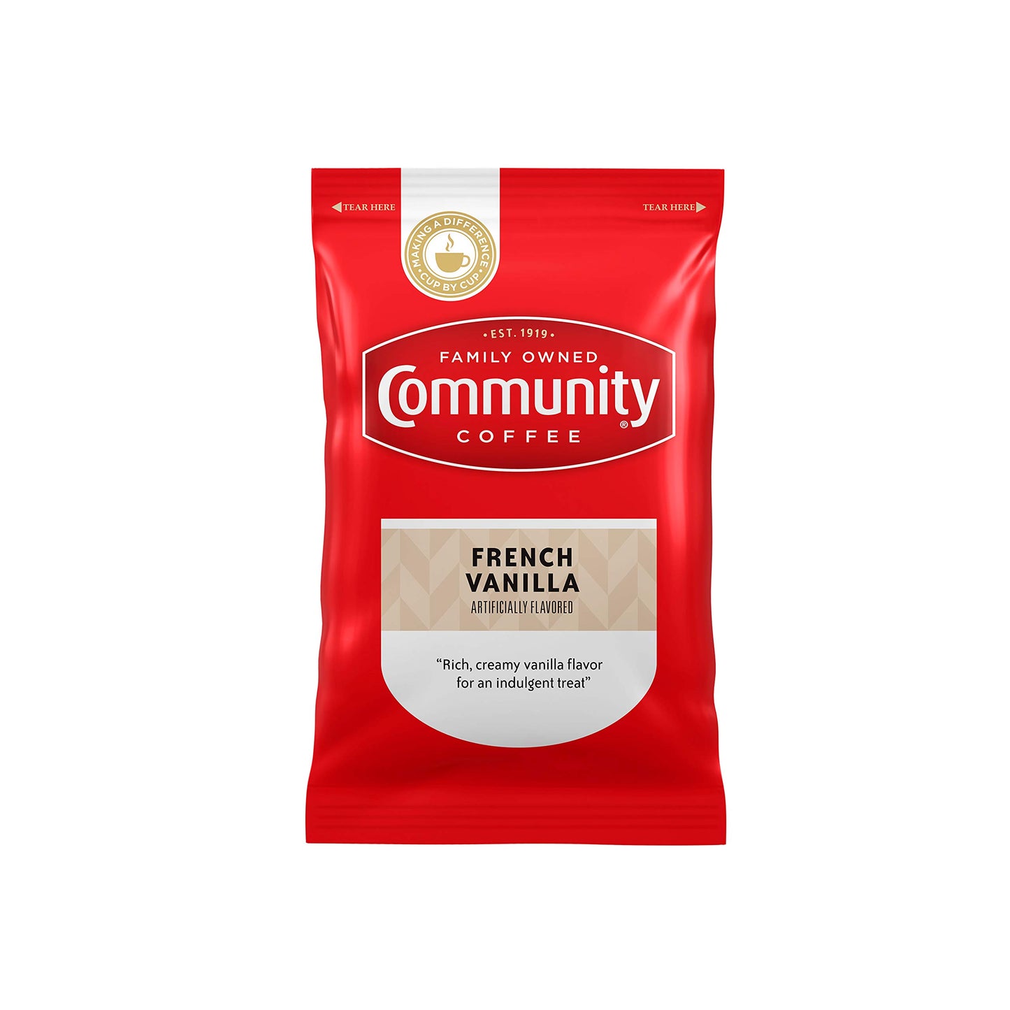 Community Coffee French Vanilla Flavored  Medium Roast Pre-Measured Coffee Packs  3.0 Ounce Bag (Box Of 20)