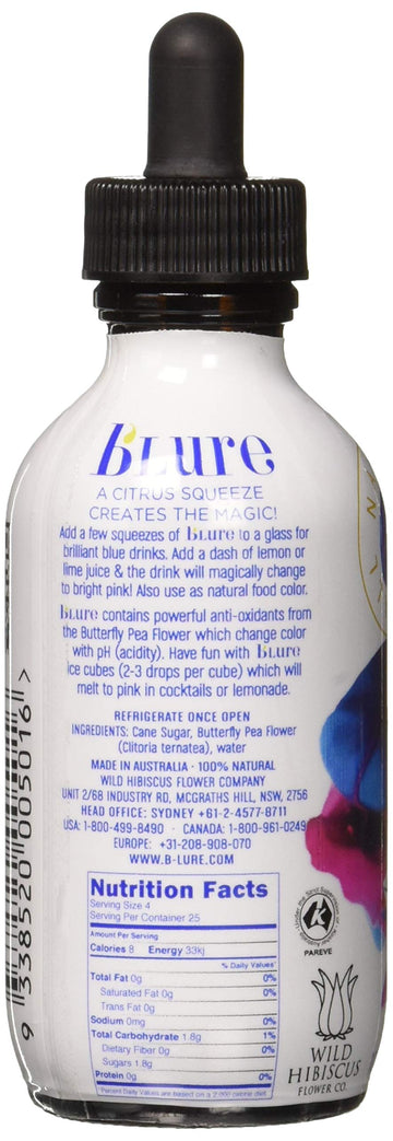 The Wild Hibiscus Flower Company Blure Flower Extract - 3.4 Fl Oz Bottle (Pack of 2) - Blue, Pink
