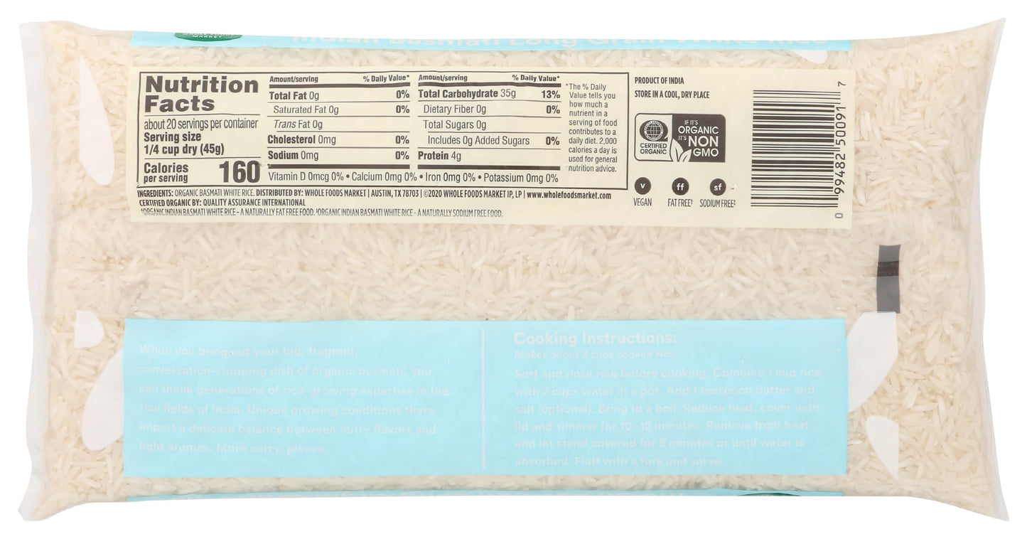 365 by Whole Foods Market  Organic White Basmati Indian Rice  32 Ounce