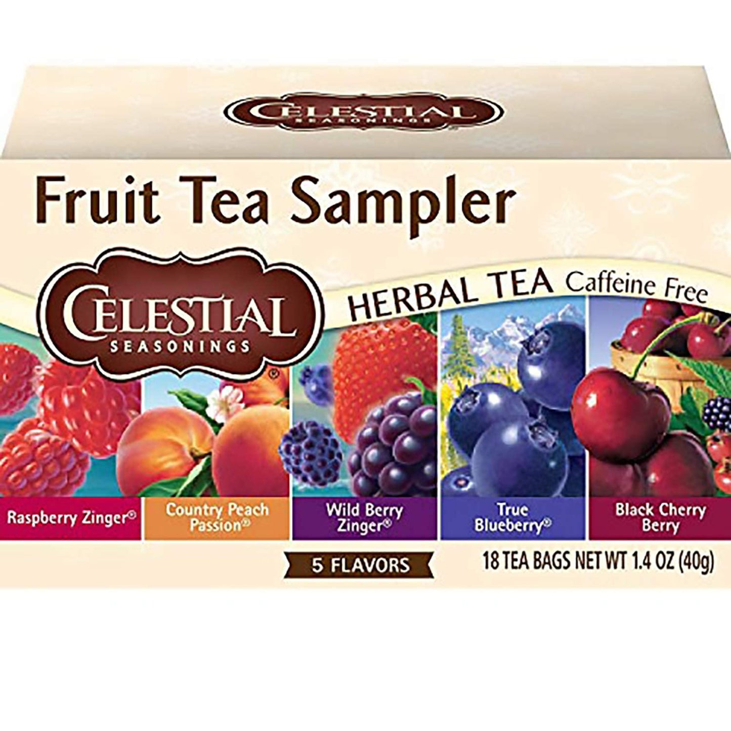 Celestial Seasonings, Tea Zngr Fruit Sampler, 18 Bg, (Pack Of 6)