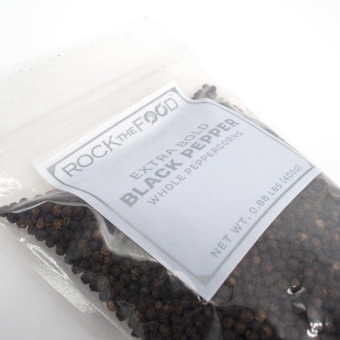 Rock The Food | Whole Black Peppercorns For Grinder 400G | Perfect For Refilling Grinders And Great For Seasoning Jars.