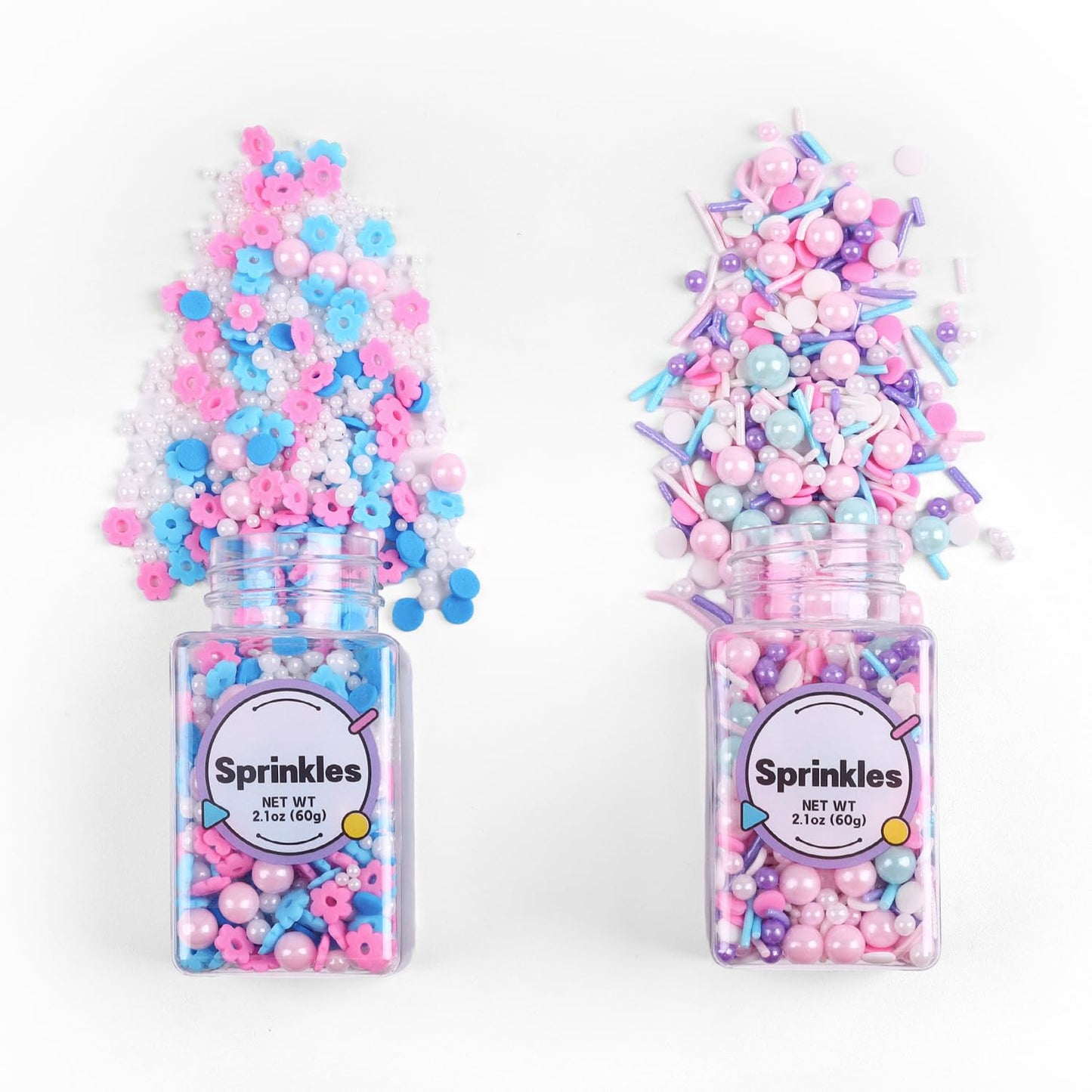 Edible Pink Sprinkles For Cake Decoration, Flower Sprinkles, Pearl Sprinkle, Pink Confetti Sprinkles For Valentines Cake Decorat