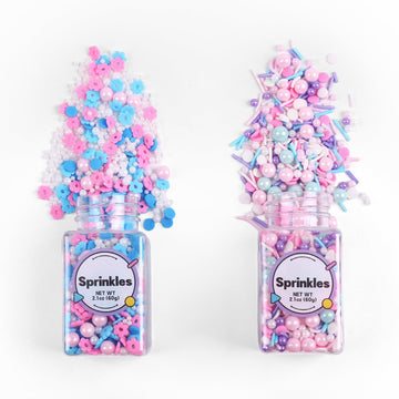 Edible Pink Sprinkles For Cake Decoration, Flower Sprinkles, Pearl Sprinkle, Pink Confetti Sprinkles For Valentines Cake Decorat
