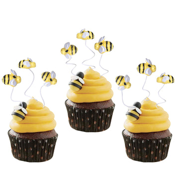30 Pcs Bumble Bee Cupcake Toppers Resin Little Figurine Bee Cupcake Picks Oh Babee Cake Decorations For Bee Theme Baby Shower Ki