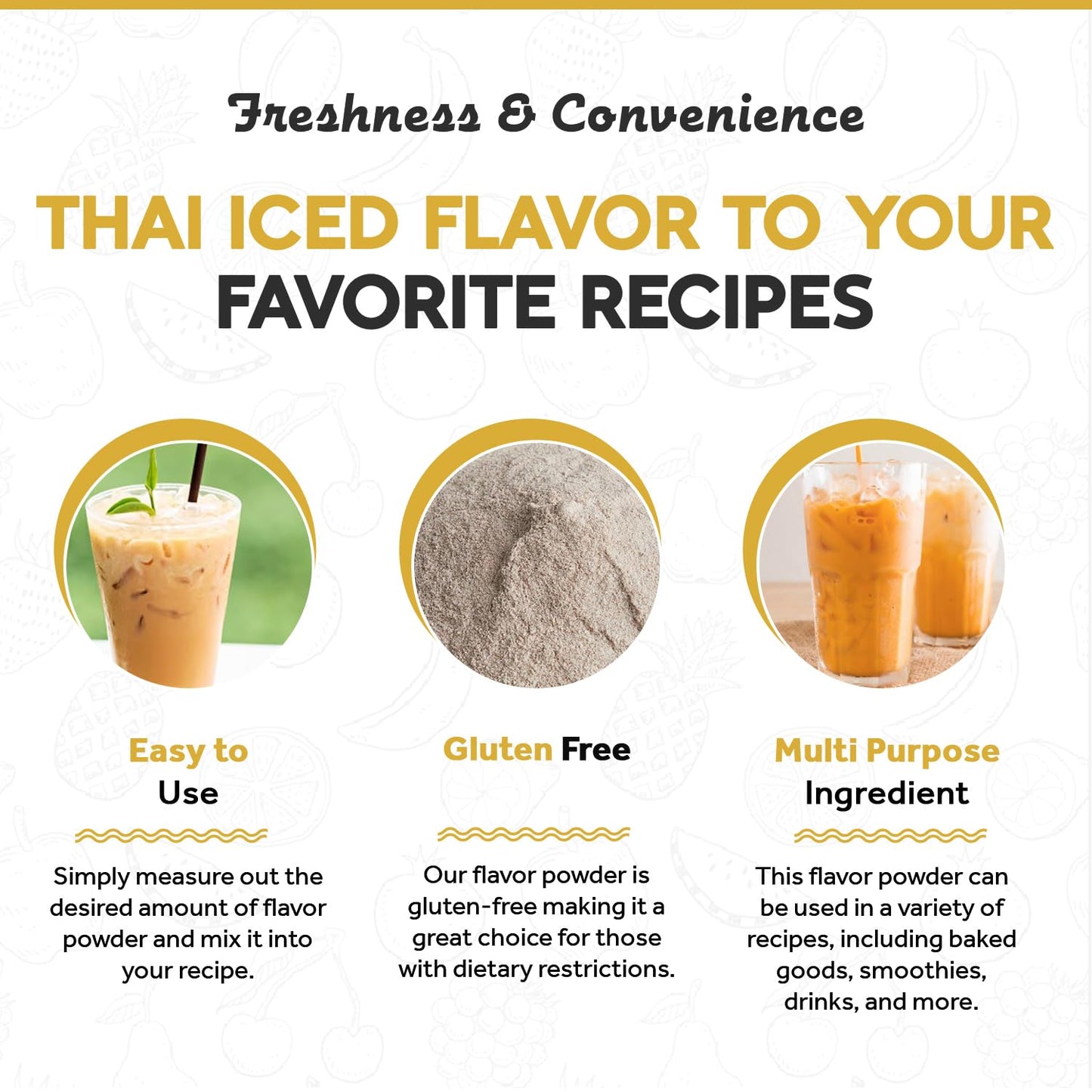 Fanale Premium Thai Iced Bubble Tea Flavoring Powder | Perfect For Baking, Smoothies, Desserts And Drinks | Instant Flavoring Po