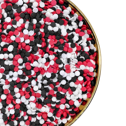 NIPEOR Rainbow Sprinkles,Red Black Confetti Sprinkles 3.53oz/100gEdible Sprinkle Topping Confetti Sprinkles, Round Sprinkles for