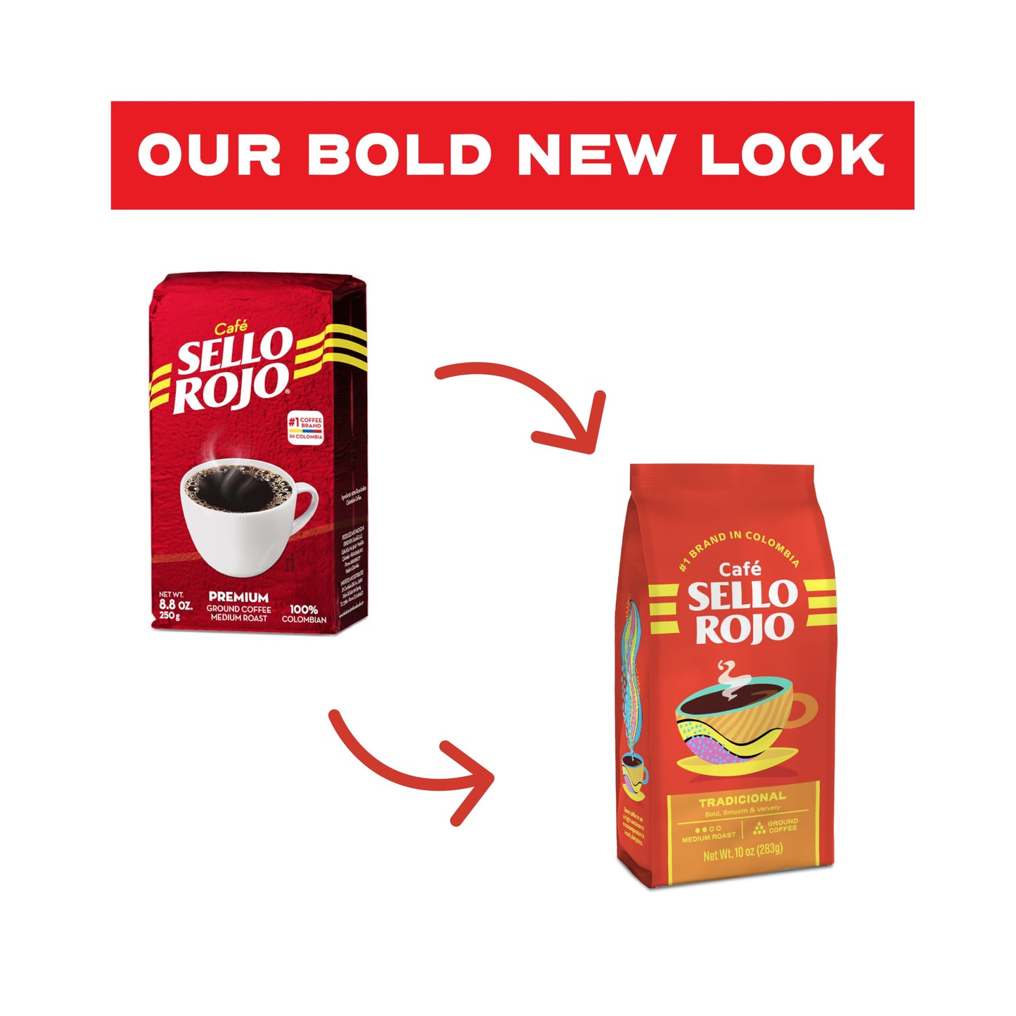 Sello Rojo, Tradicional Medium Roast Ground Coffee Bag, 16 Oz, Pack Of 3