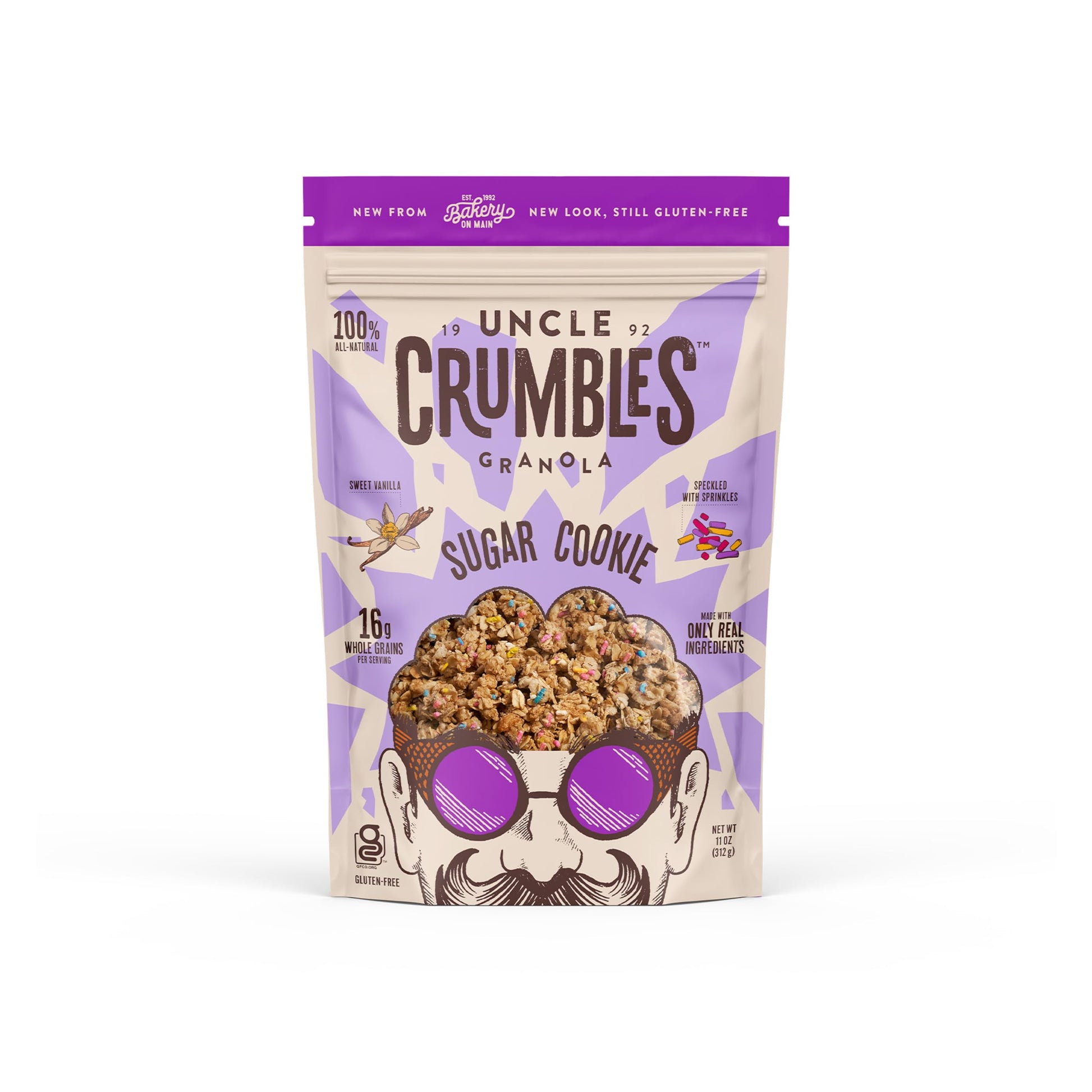 Uncle Crumbles Granola, Gluten-Free, Non-GMO Project Verified, Kosher, 16g of Whole Grains Per Serving, Sugar Cookie, 11 oz