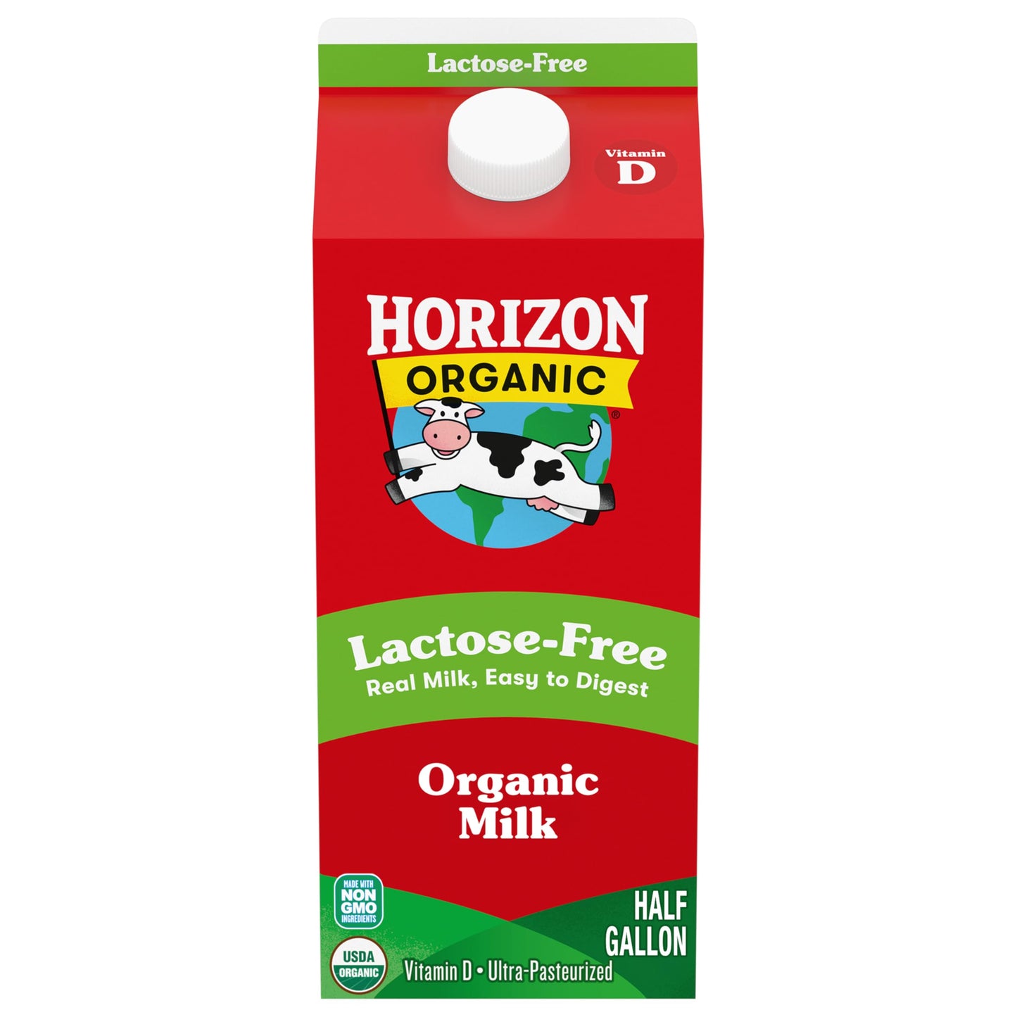 Horizon Organic Lactose Free Milk, Whole Milk, 64 fl oz Half Gallon Carton