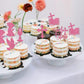 ZHUOWEISM 24 PCS Cupcake Toppers Glitter Dove Chalice Bible Cross First Communion Theme Small Pink Bamboo