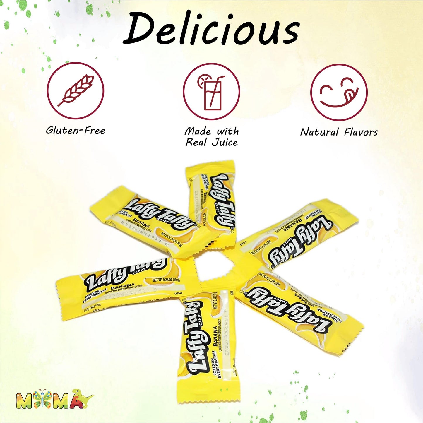 Chewy, Tangy, And Tasty Mini Taffy Wrapped Bars In Bulk - (1 Pound) (Banana)
