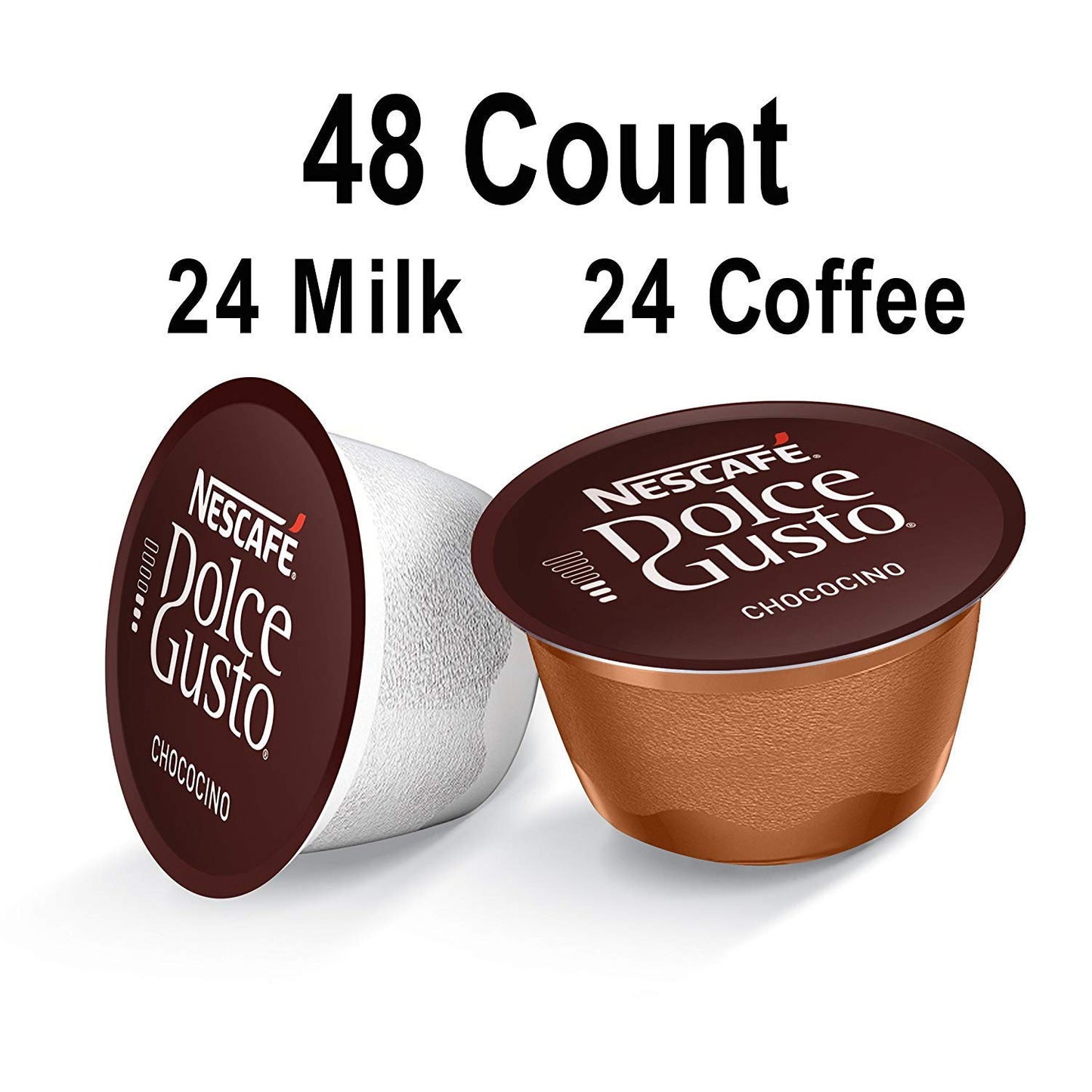 NESCAFÉ Dolce Gusto Coffee compact pieces Chococino 48 Pods, Makes 24 Cups, 16 Count (Pack of 3), Model 12120070