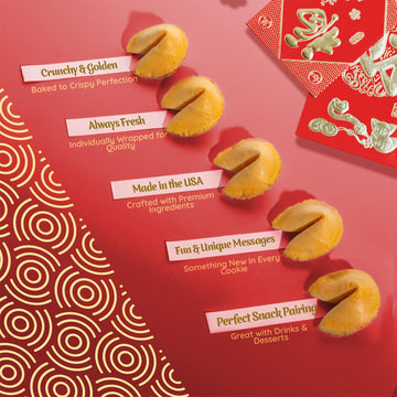 Snackathon Fortune Cookies, Individually Wrapped, Bulk Pack, Premium Usa Made (50 Count, Vanilla)