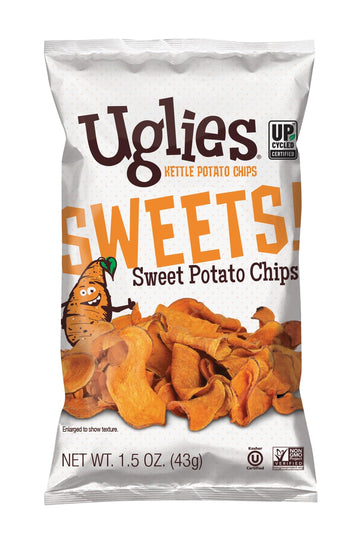 Uglies Sweet Potato Kettle-Cooked Potato Chips, Gluten-Free Snacks, Kosher-Friendly Chips, Non-Gmo Snacks For Kids Or Office, Lu