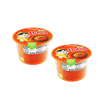Spicy Buldak Rose Wide Flat Glass Noodle Bowl(169.4g) + Protein Puffs(50g) Assorted Challenge Box (Taco 2 bowls)