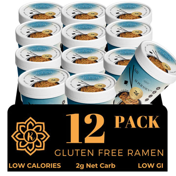 KLDSCP Shirataki Noodle Tom Yum Soup Cups- 12 Pack Konjac Angel Hair Pasta, Low Carb, Ready-to-Eat Tom Yum Noodle Broth, Low GI,