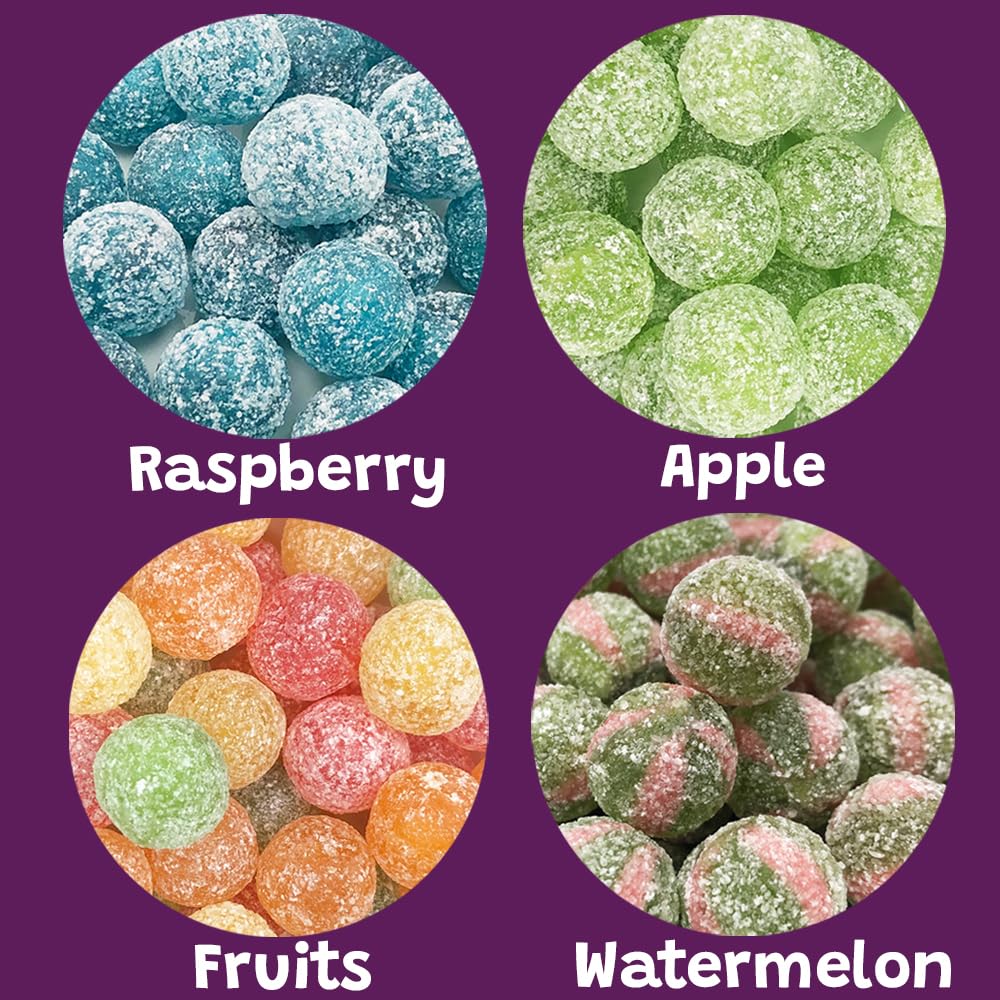 Barnetts Mega Sour Candy 4 Pack - Handmade British Sweets - Raspberry, Apple, Watermelon & Fruits - Gift or Party Treat (227 g x